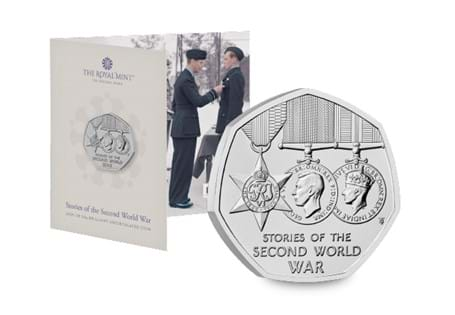 The UK 2025 Stories of the Second World War Brilliant Uncirculated 50p coin from The Royal Mint.