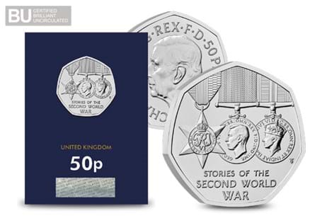 The Royal Mint have issued a 50p to honour the experiences and personal stories of those who lived through WWII.  It it struck to a BU quality and encapsulated in official Change Checker packaging.